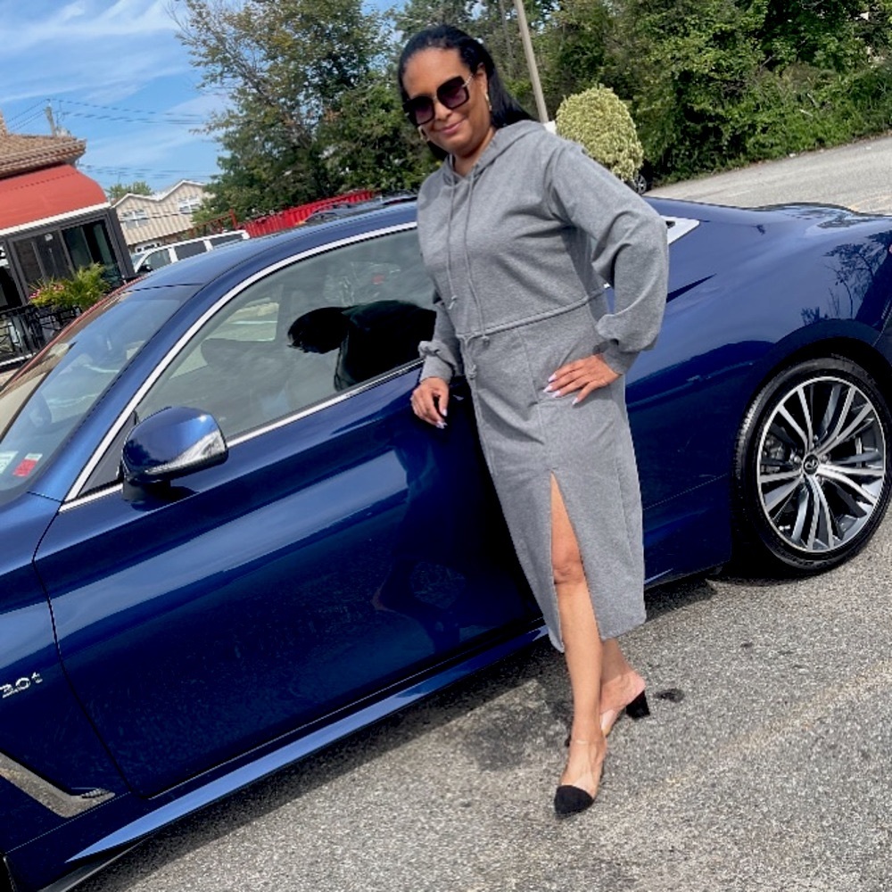 Blue hoodie dress